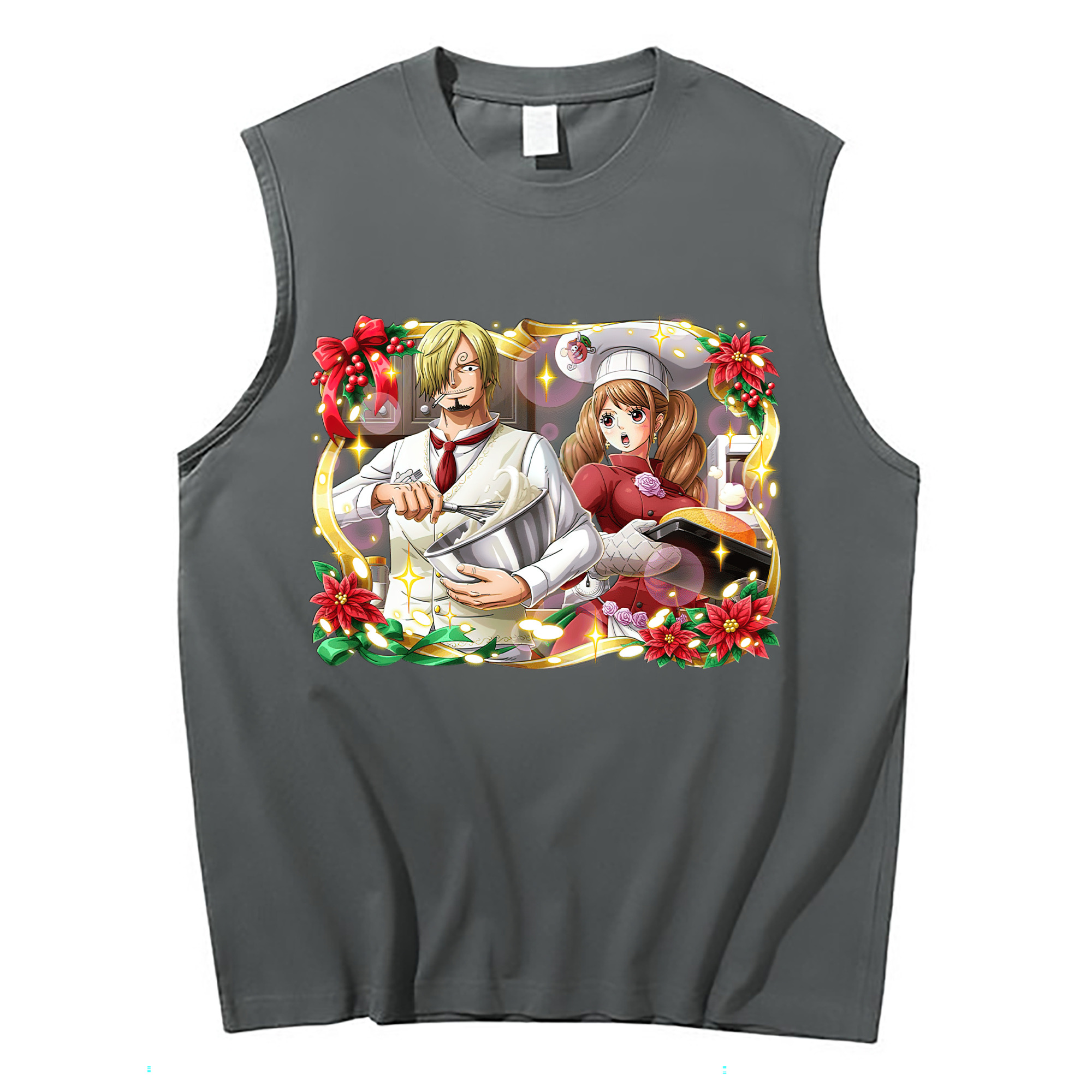 （画像用） ワンピース サンジ ONE PIECE Sanji コットン100％タンクトップ（フロントプリント）